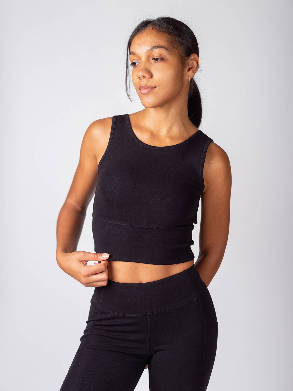 Organic Reversible Activewear Tank | Black