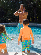Boys Neon Orange Long Sleeve Rash Guard