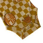 Classic Onesie Checkered Yellow Aloha