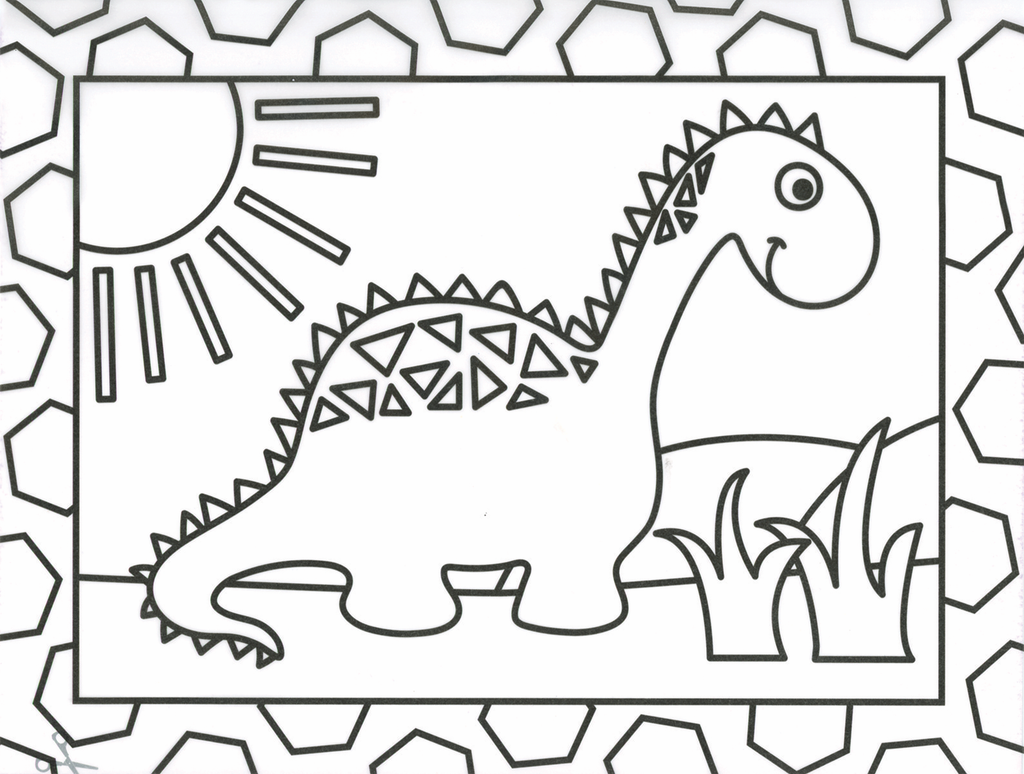 Stained Glass Coloring: Dinosaurs