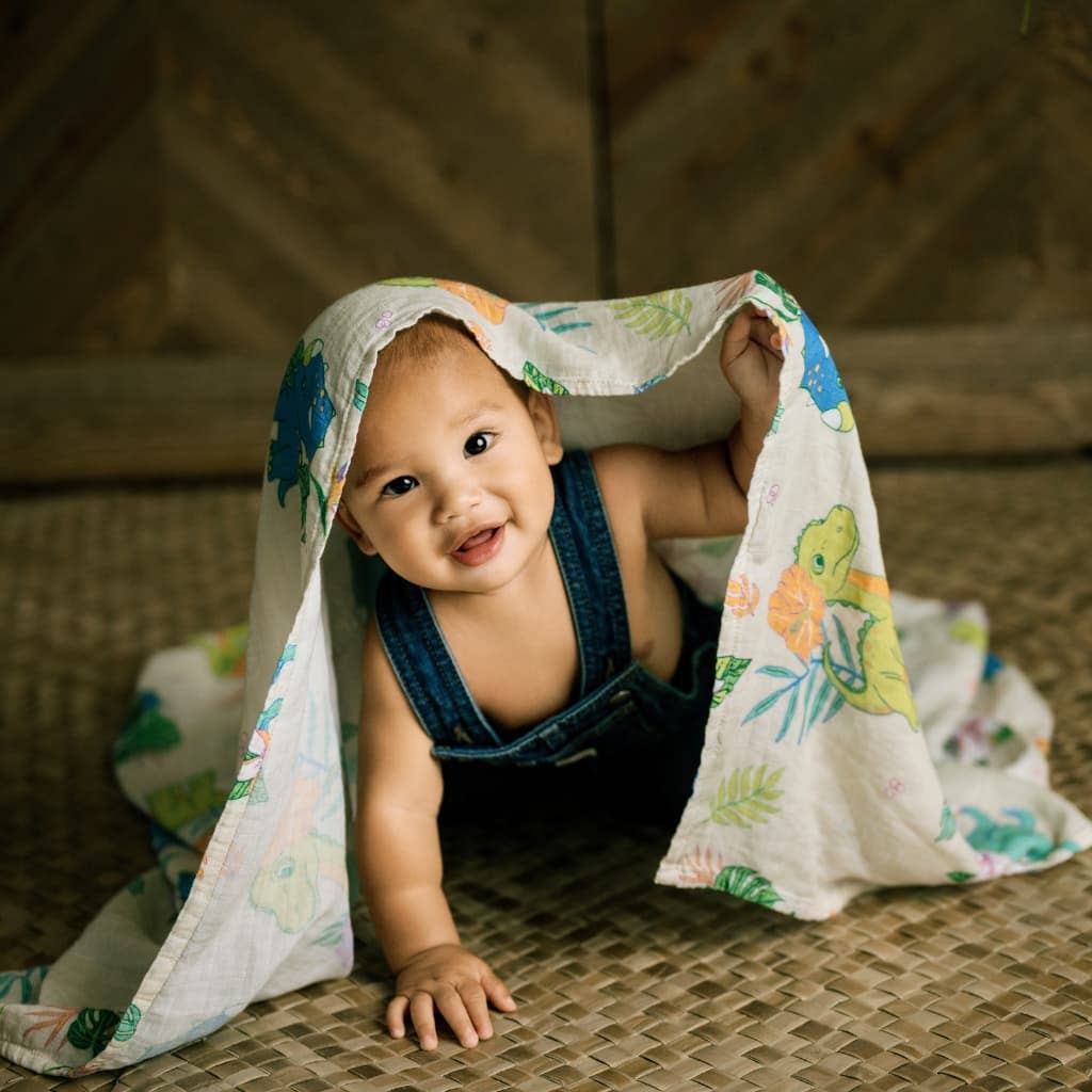 Aloha Before Time Muslin Swaddle Blanket