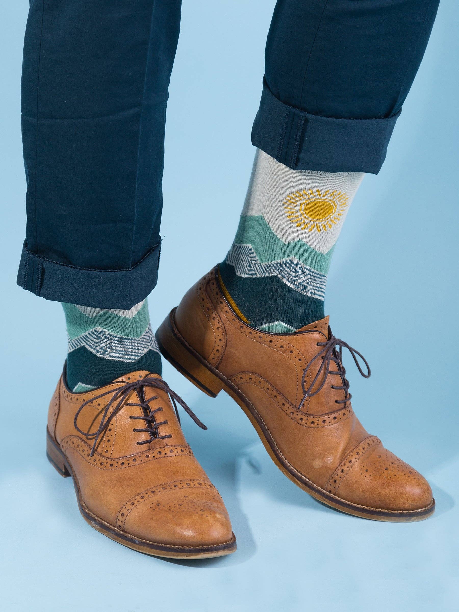 Peak Experience Socks | Green, White