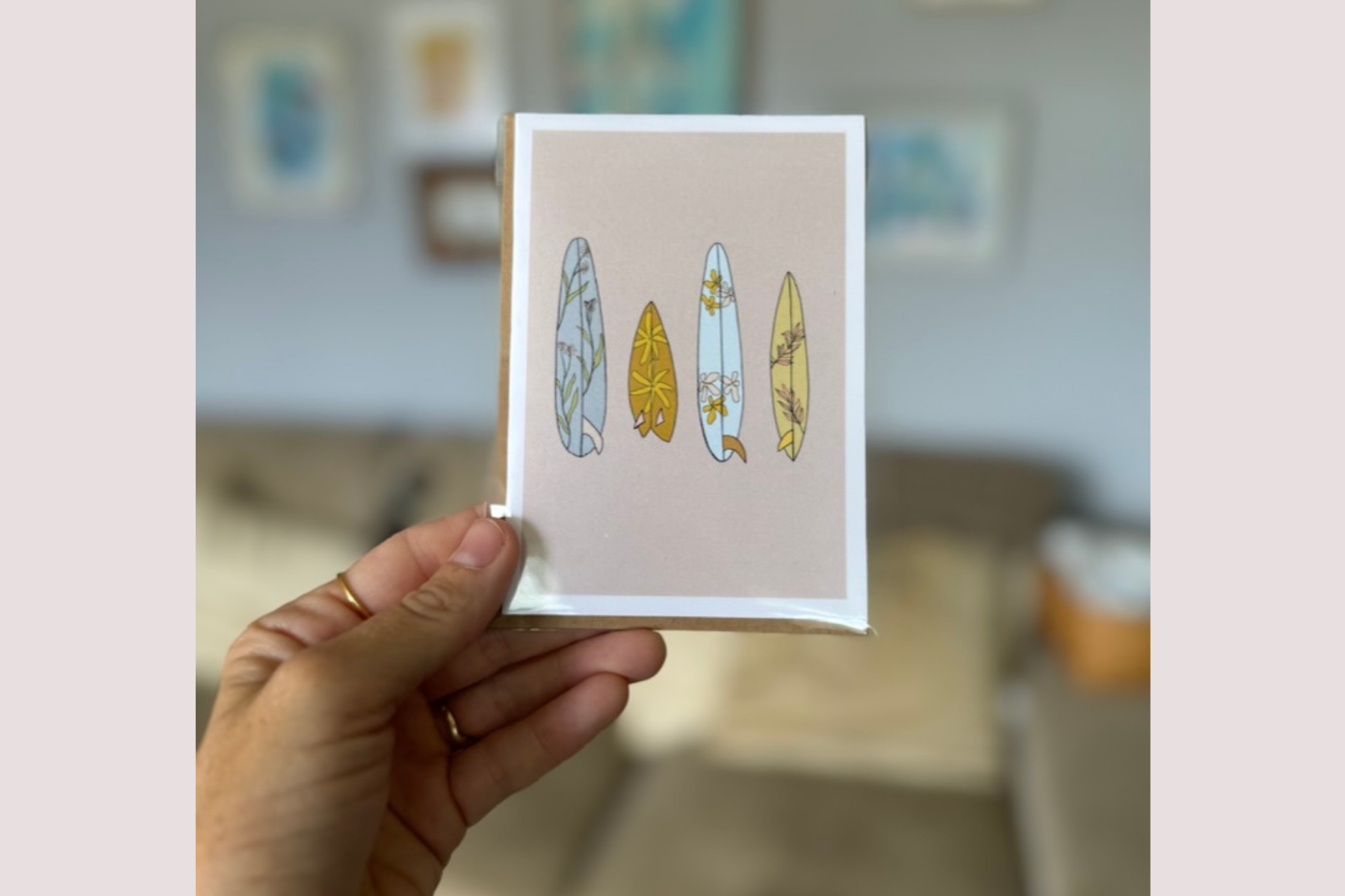 Boho Floral Surfboards Card