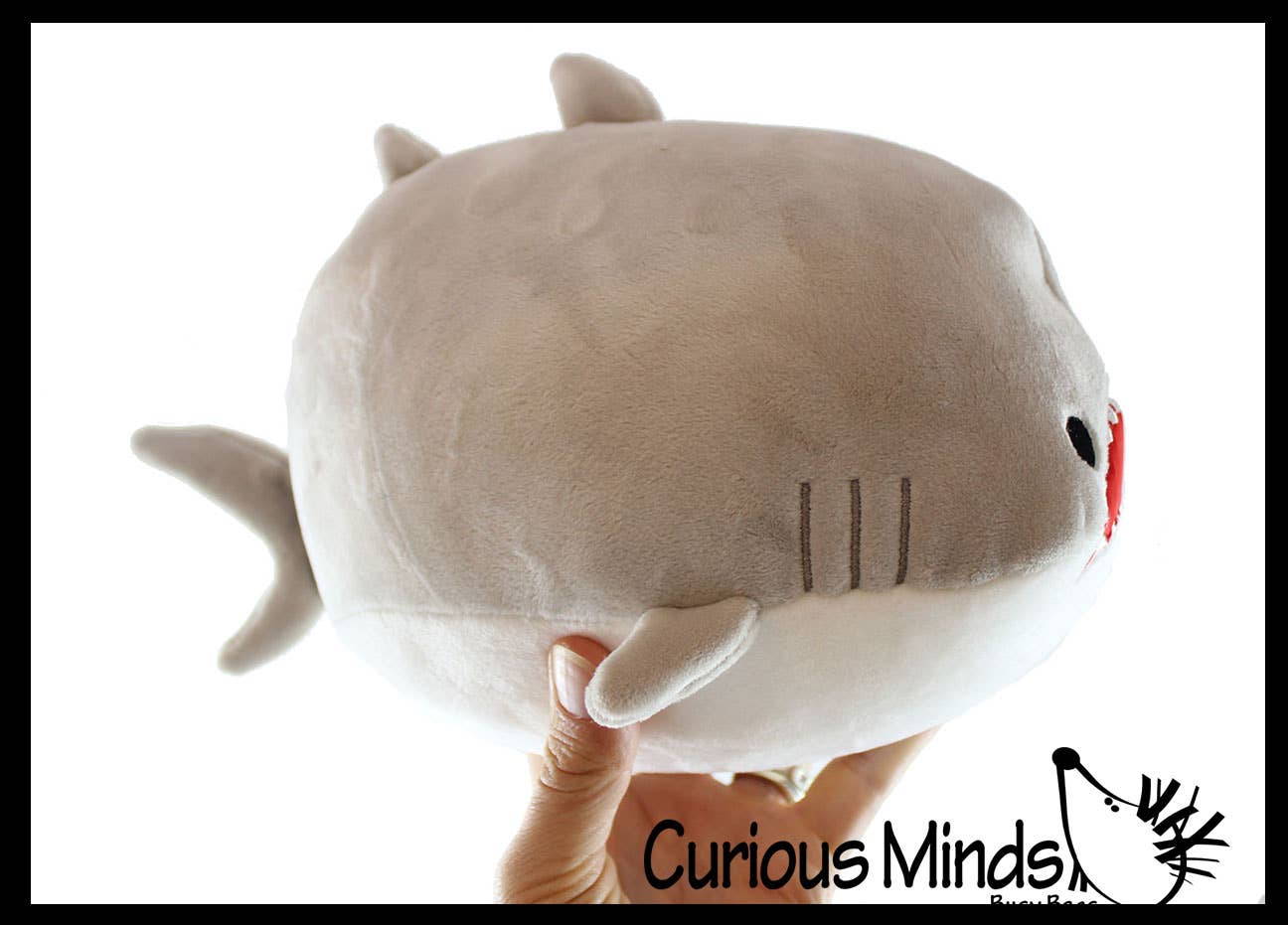Chubby Plush Shark with Jaws Stuffed Animal Toy - Soft Squi