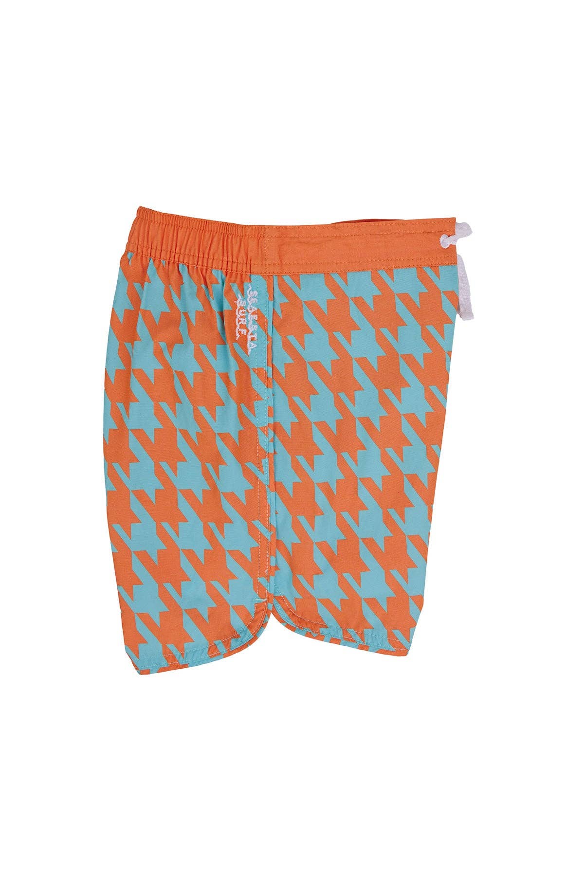 Scallop Retro Flare Boardshort / Houndstooth / Coral
