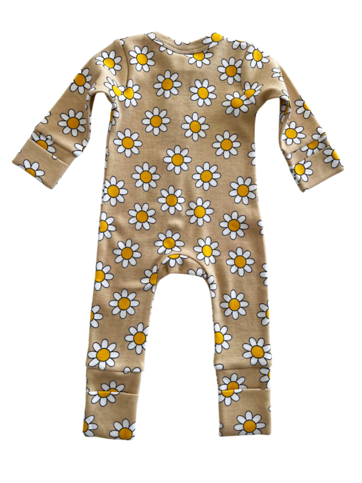 Daisy Pop Biscotti / Organic 2-Way Zip Romper