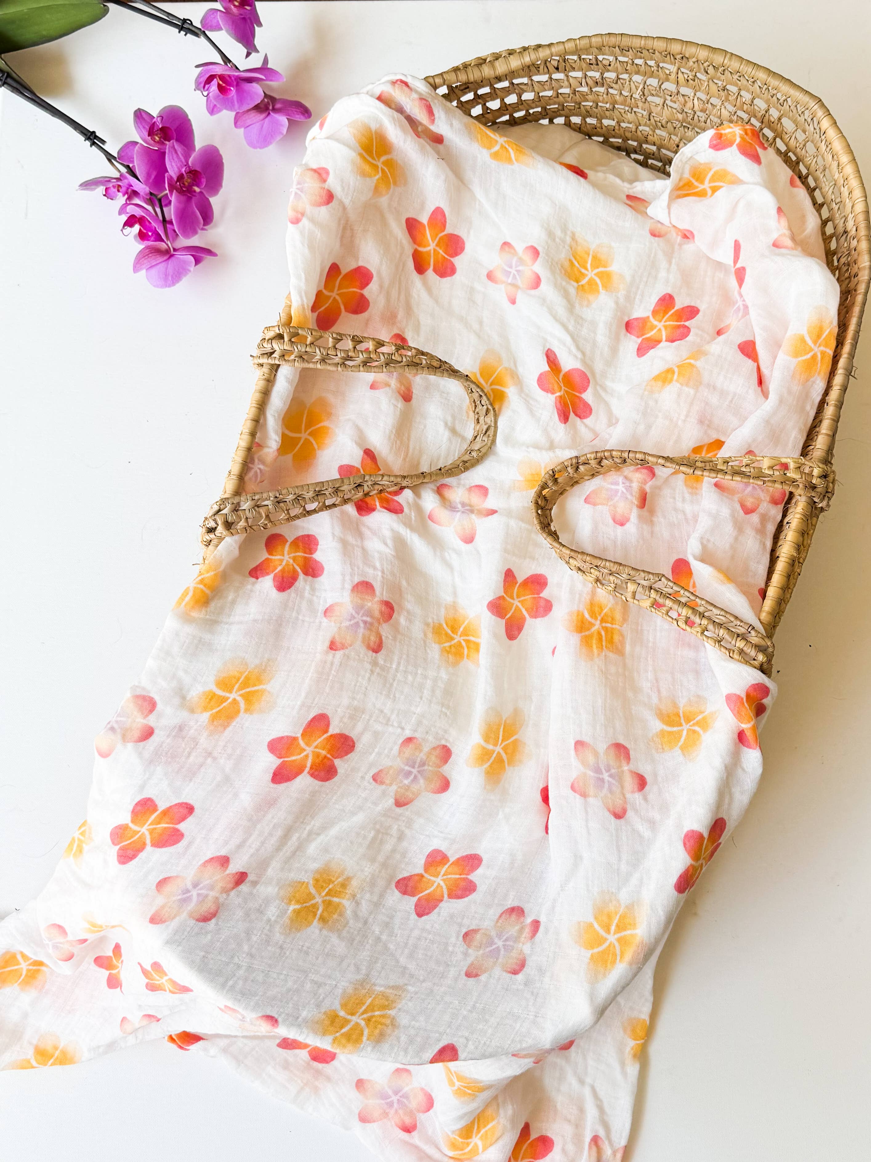 Tropical Floral Organic Bamboo Swaddle