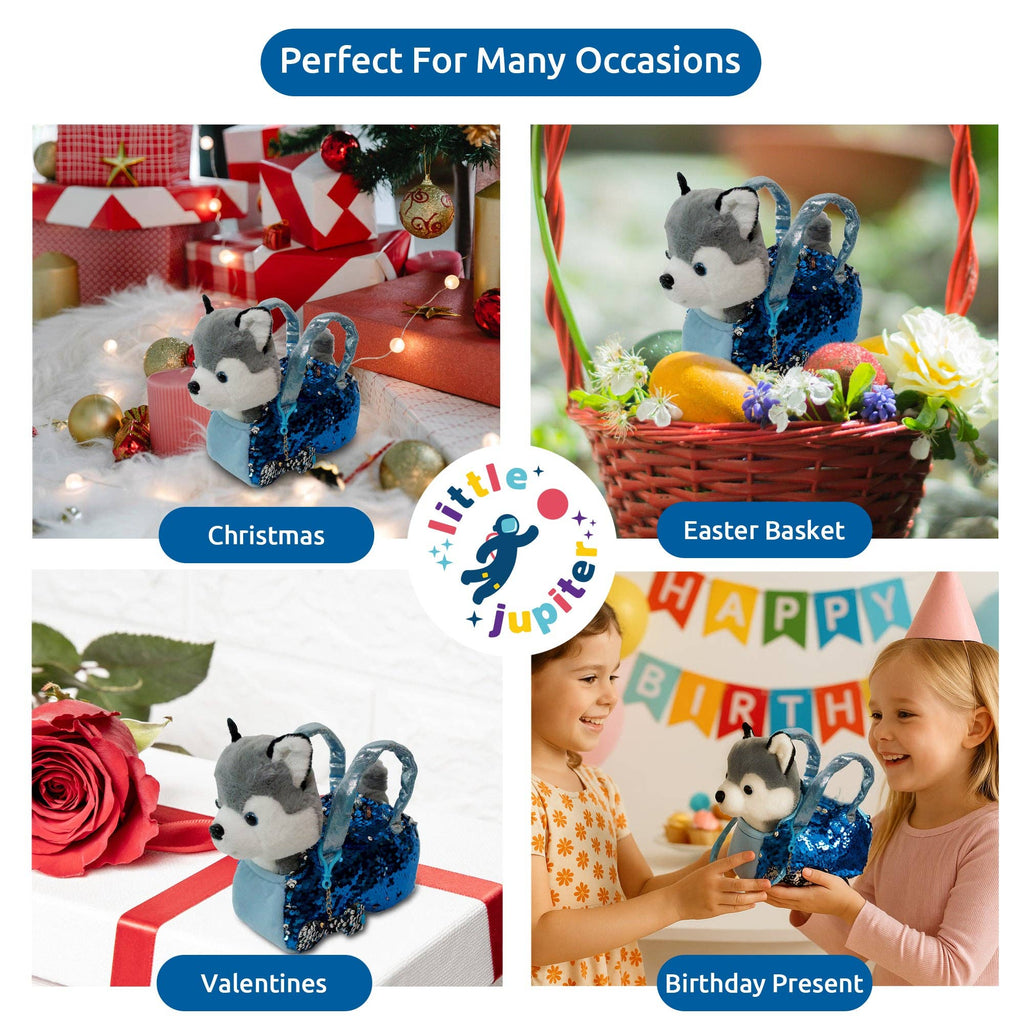 Pet Plush Set with Bag - Husky Dog