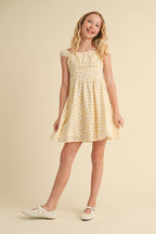 Corset ruched shoulder dress eyelet trim