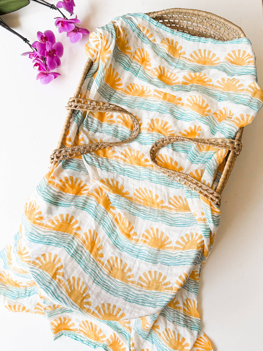 Sun + Wave Surfer Organic Bamboo Swaddle