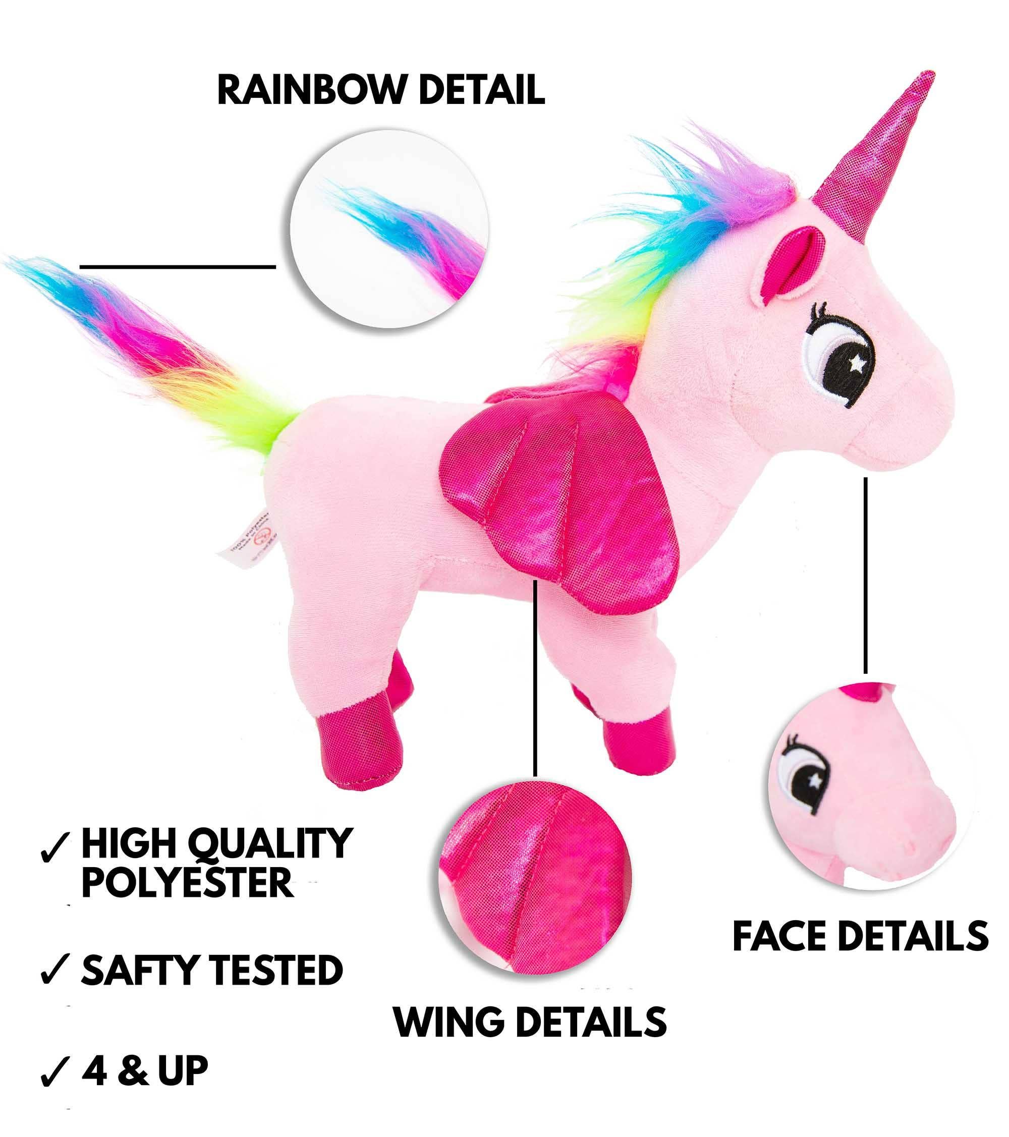 Pet Plush Set with Bag - Pink Unicorn