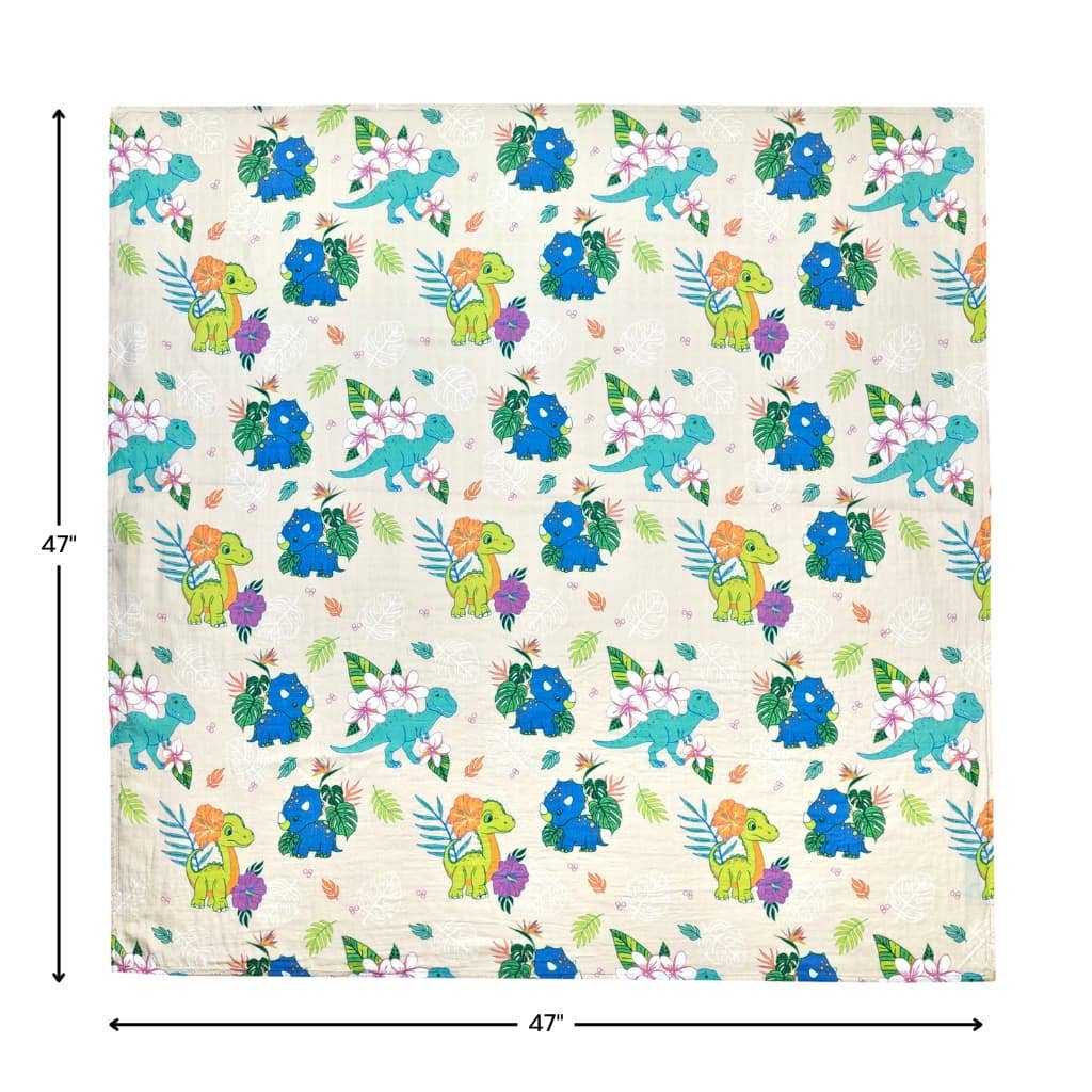 Aloha Before Time Muslin Swaddle Blanket
