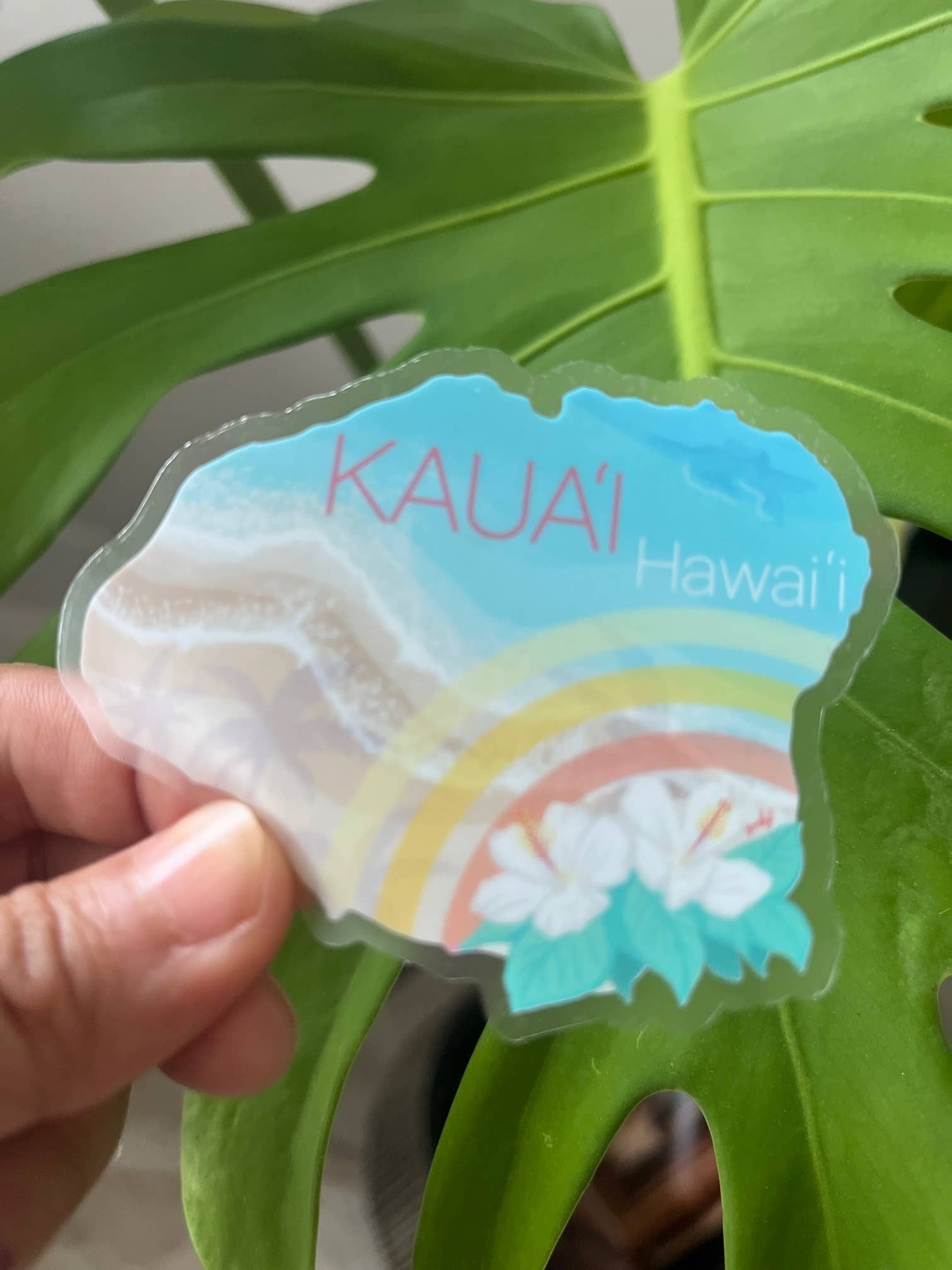 Kauai Beach Map Clear Sticker