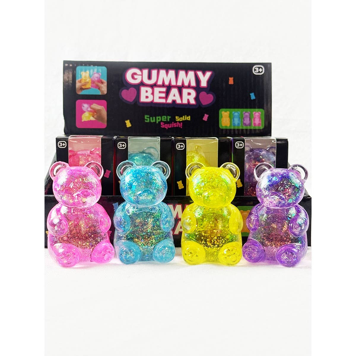 Glittered Gummy Bear Squishy Toy