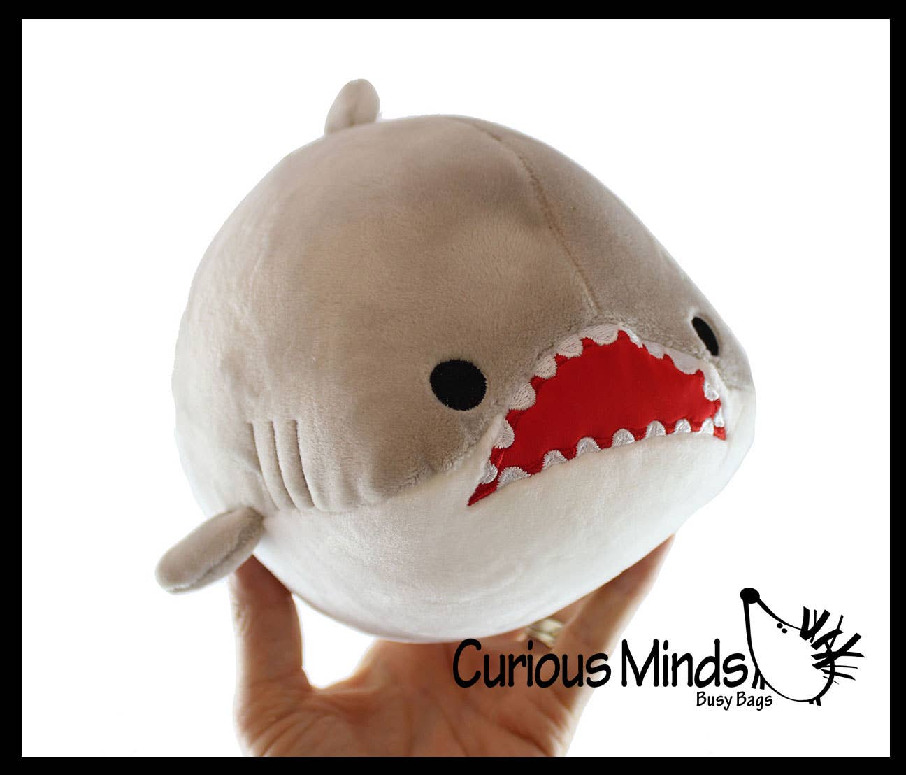 Chubby Plush Shark with Jaws Stuffed Animal Toy - Soft Squi