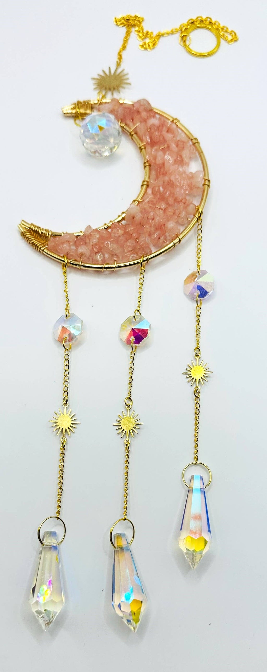 Suncatchers - Crescent Moon with Stones
