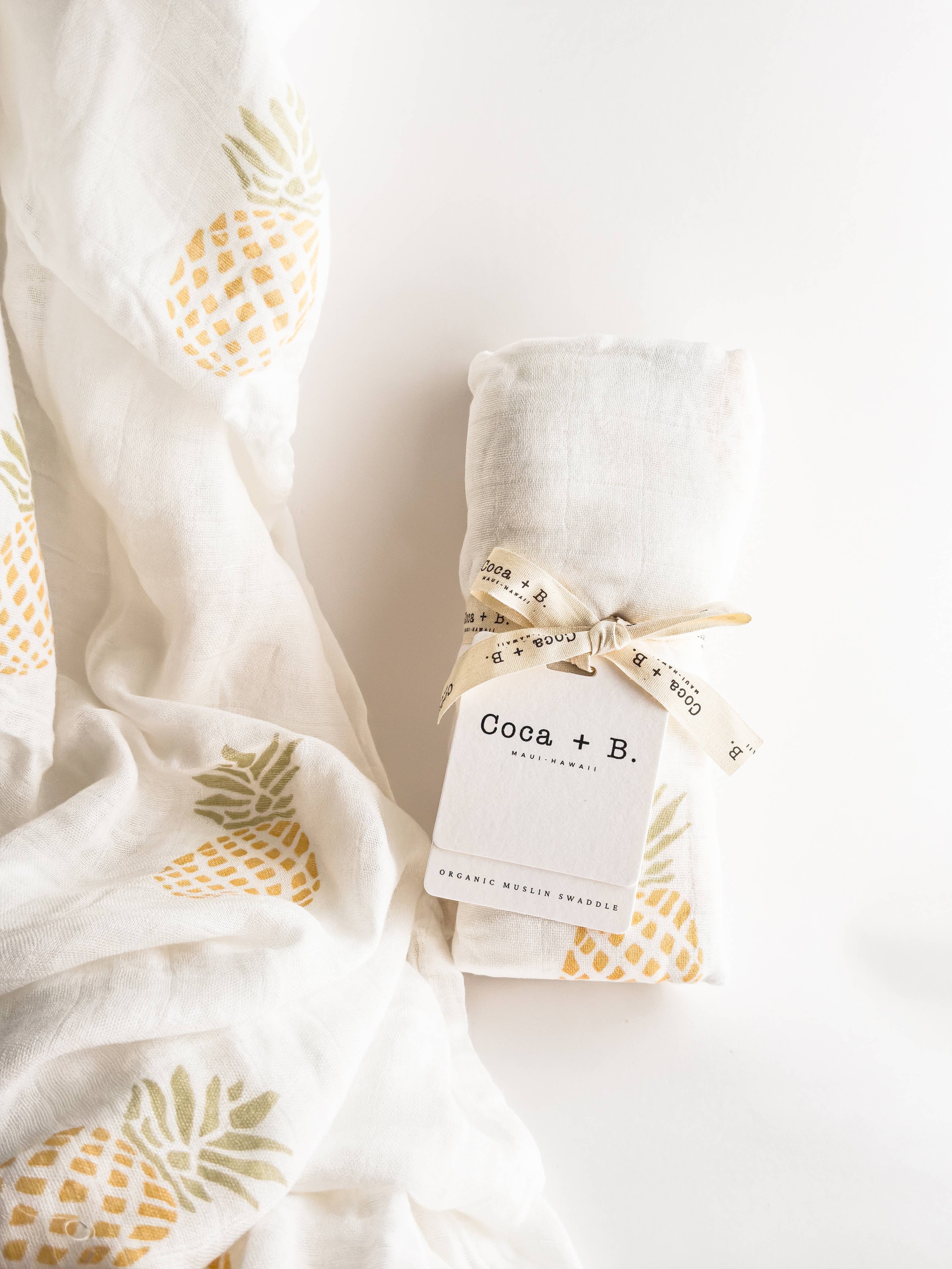 Tropical Pineapple Organic Bamboo Swaddle