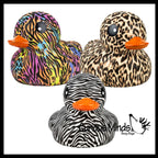 Jumbo Animal Print Rubber Ducks - Rubber Duckies - Cute No