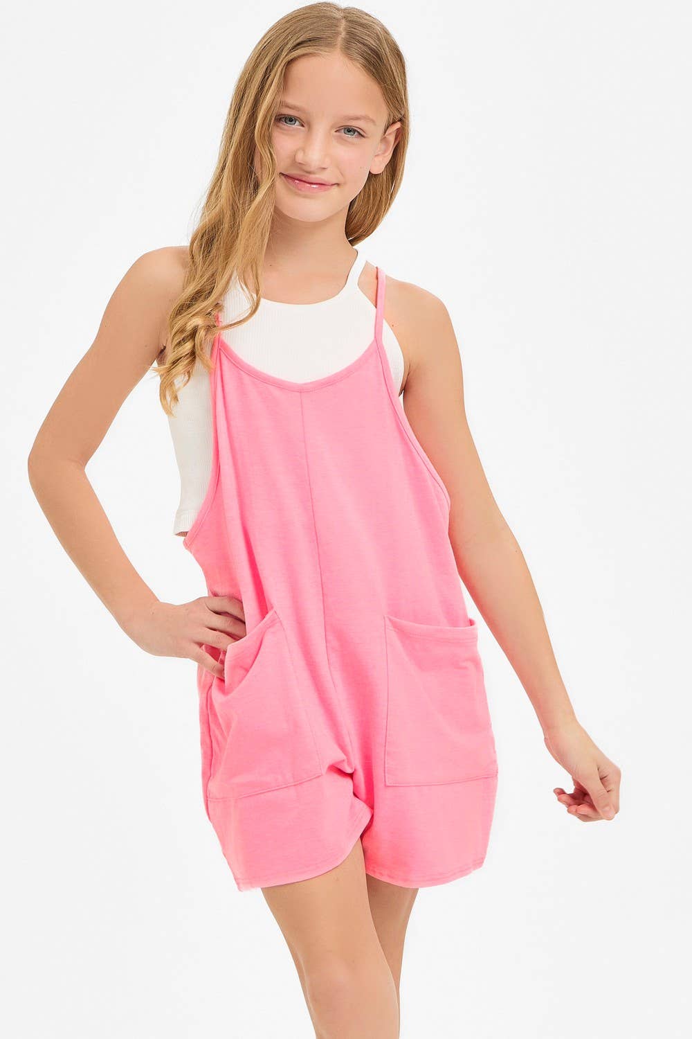 Two Pocket Cotton Overall Romper / Onesie