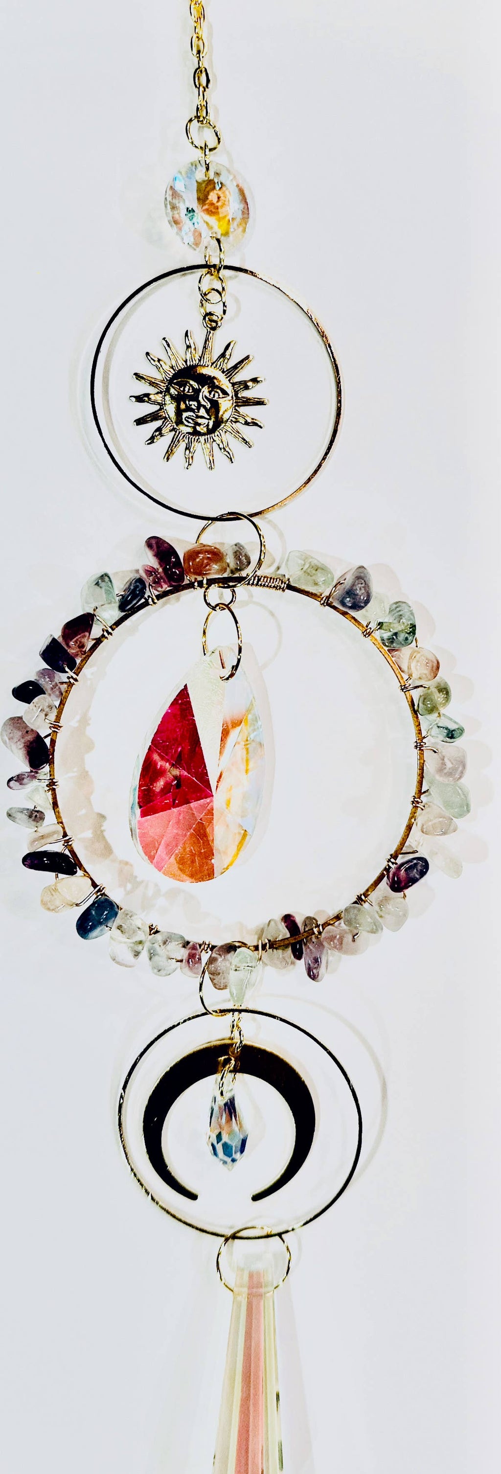 Long Amethyst Crystal Suncatcher