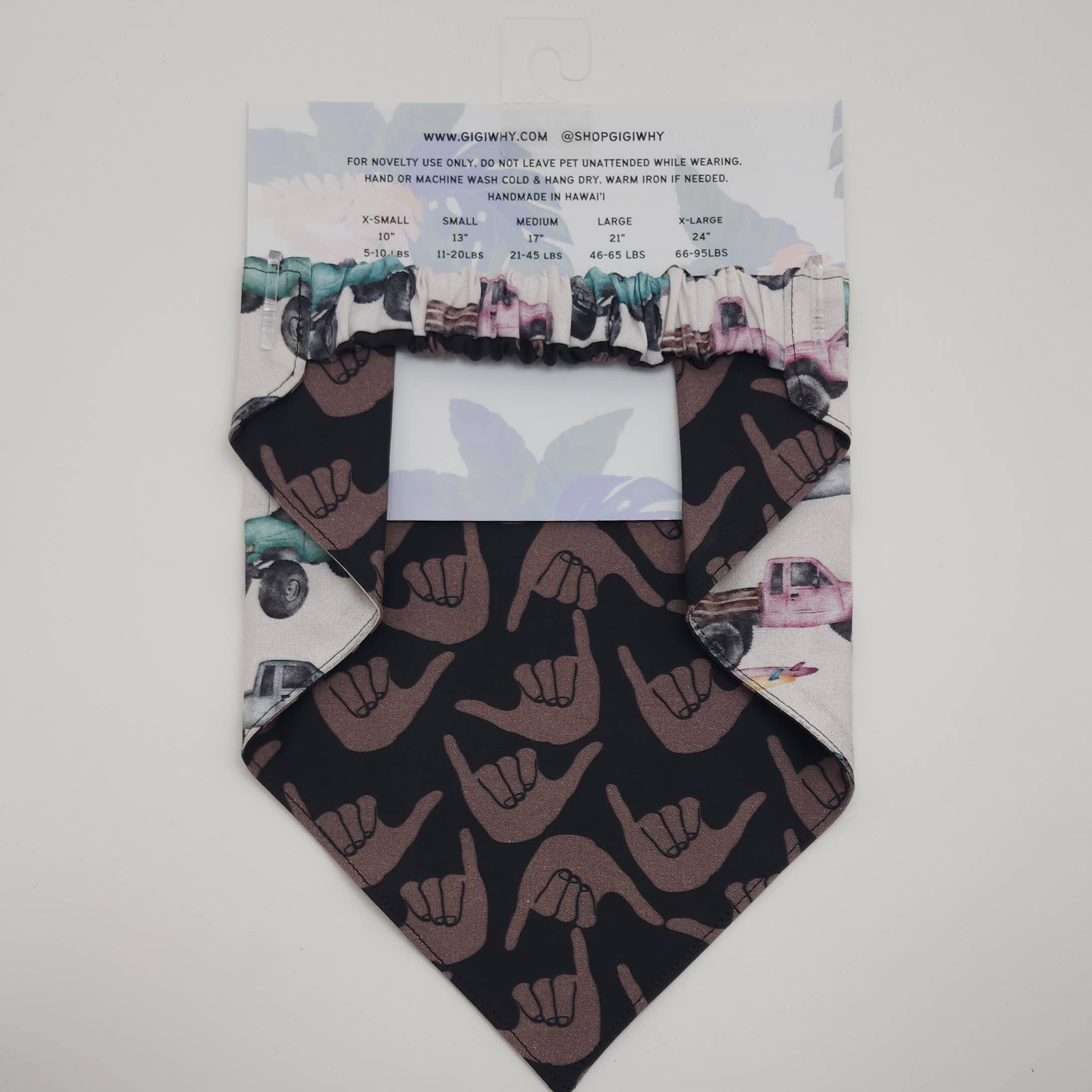 Pet Bandana Black: Pakalana/ Ni'ihau lei