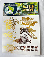 Sea Turtle Temporary Tattoos (Gold Metallic)