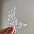 Clear Floral Moon Sticker