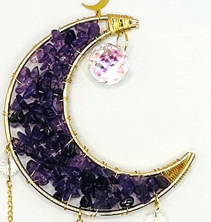 Suncatchers - Crescent Moon with Stones