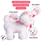 Pet Plush Set with Bag - White/Pink Doodle Dog