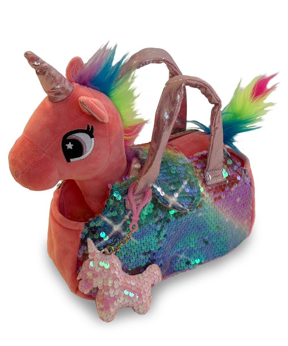 Pet Plush Set with Bag - Pink Coral