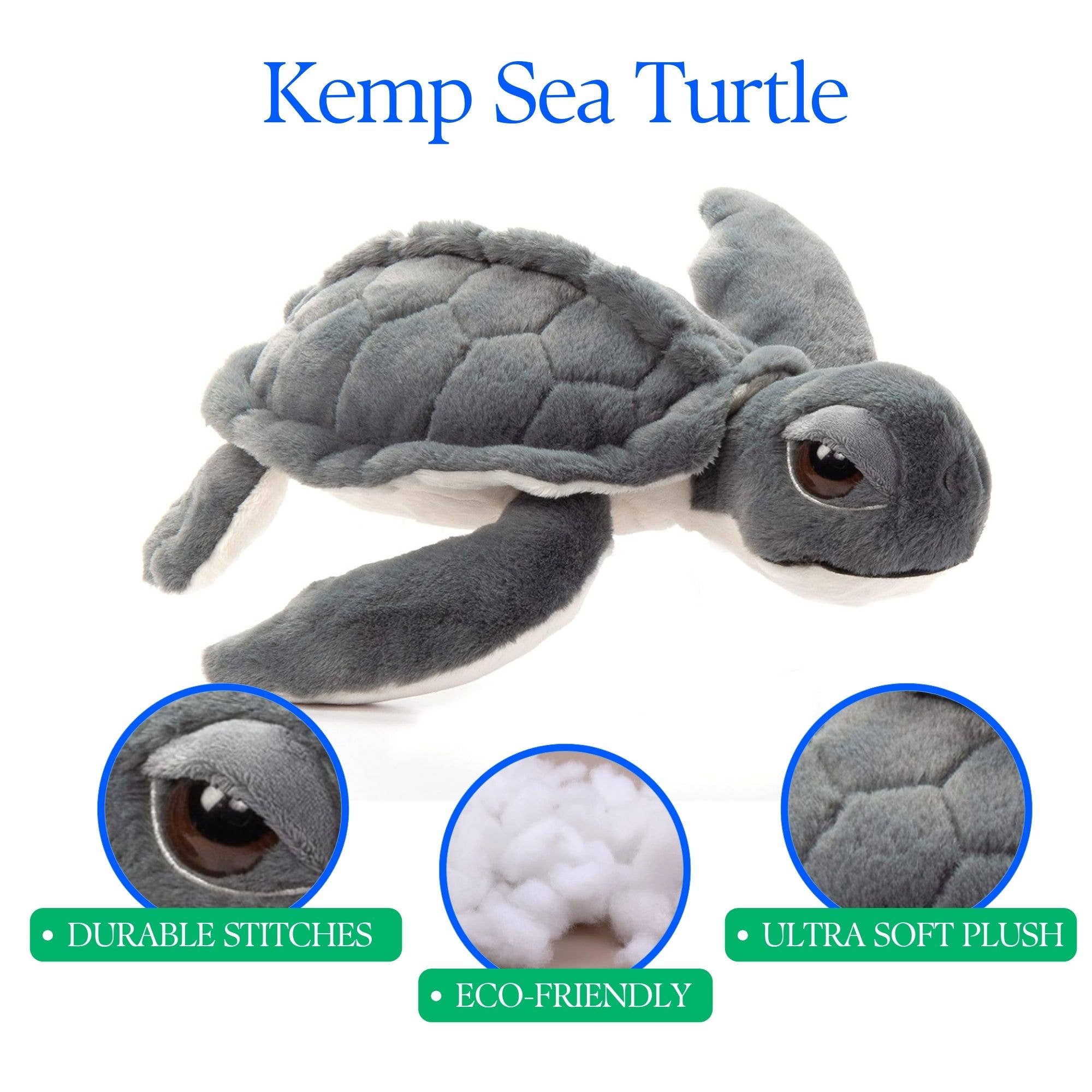 10" Gray Kemp Turtle Plush