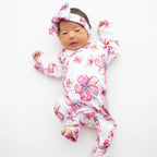 Hibiscus Kiss Bamboo Newborn Wrap Coverall