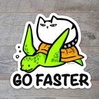 "GO FASTER" Hawaii Cat Sticker