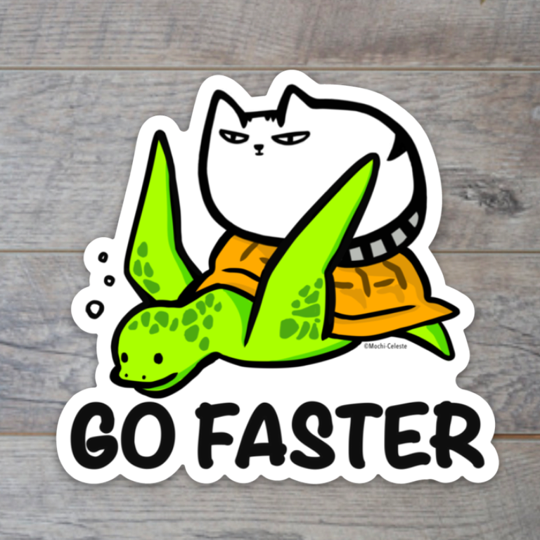 "GO FASTER" Hawaii Cat Sticker