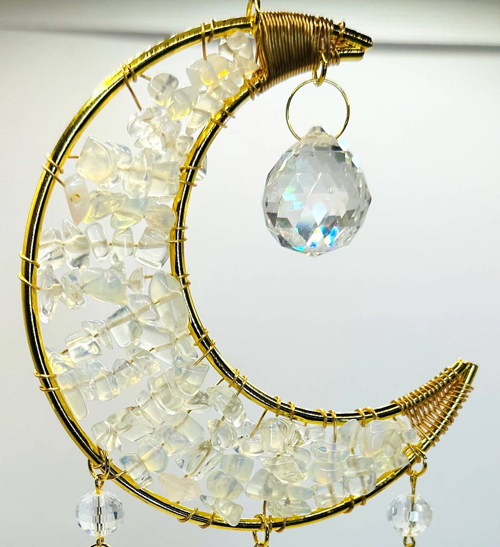 Suncatchers - Crescent Moon with Stones