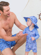 Blue Seas the Day Long Sleeve Rash Guard
