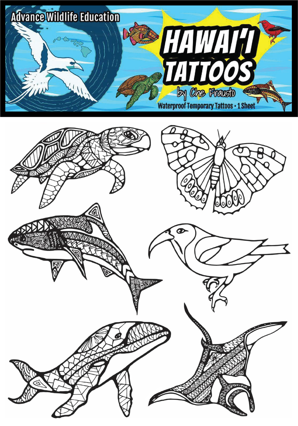 Hawaiian Tattoo Sheet (Black)