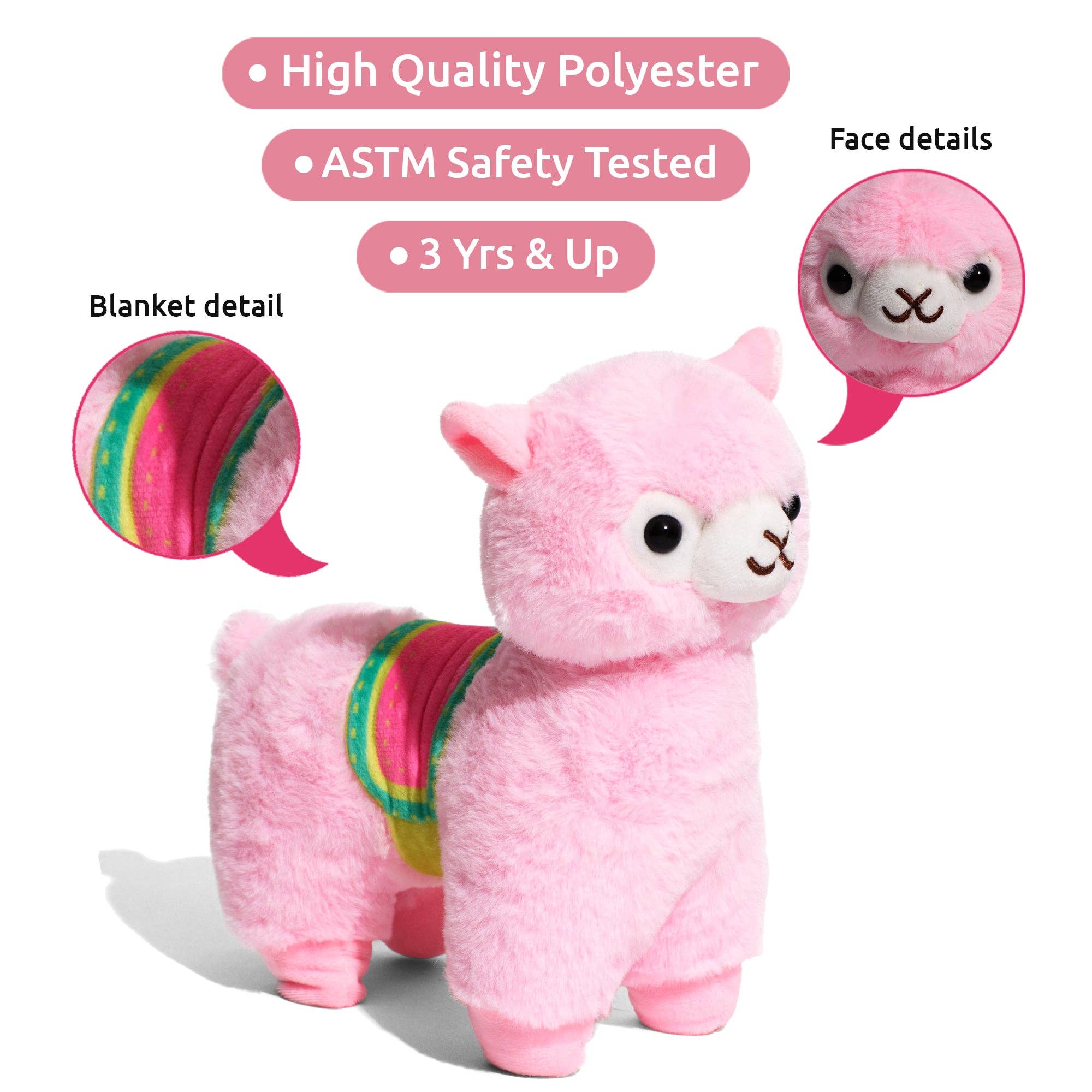 Pet Plush Set with Bag - Pink Llama Bag