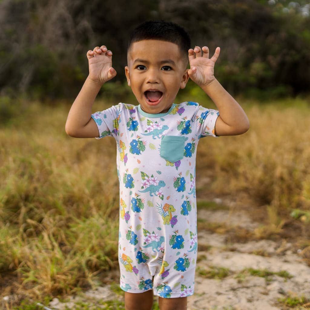 Aloha Before Time Shortie Bamboo Romper