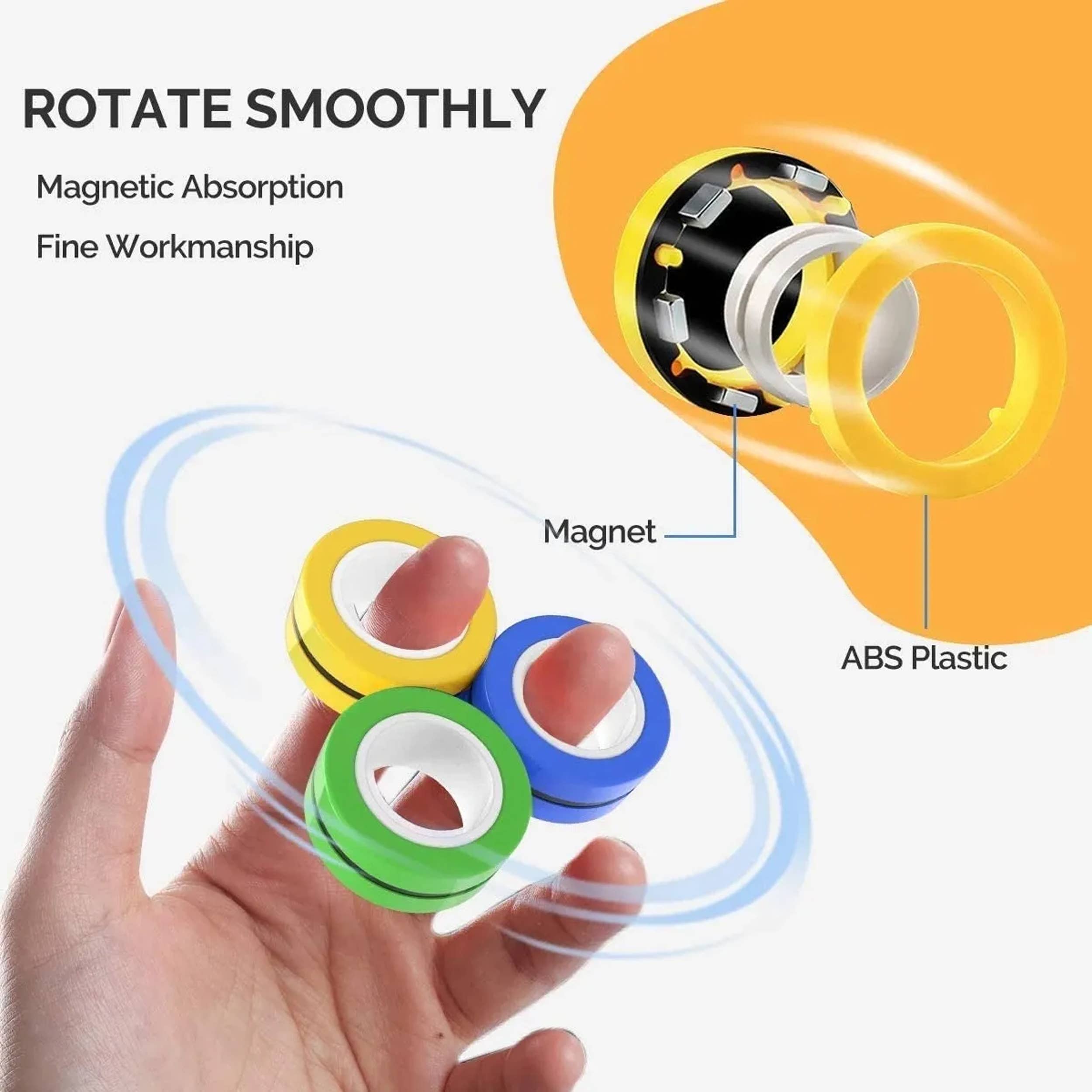 Magnetic Spinner Finger Ring Easter Fidget Kids Toy