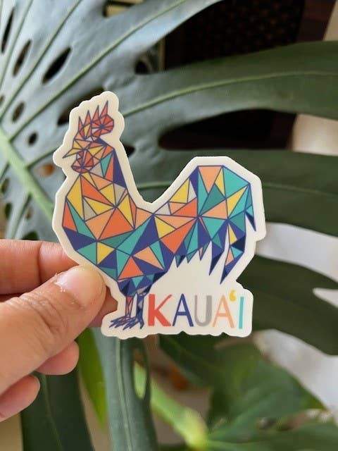 Kauai Rooster Art Sticker
